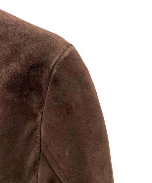 nano・universe（ナノ・ユニバース）nano・universe (ナノ・ユニバース) ラムレザーシングルジャケット ブラウン サイズ:36の古着・服飾アイテム