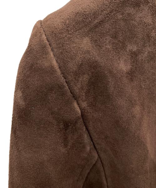 nano・universe（ナノ・ユニバース）nano・universe (ナノ・ユニバース) ラムレザーシングルジャケット ブラウン サイズ:36の古着・服飾アイテム