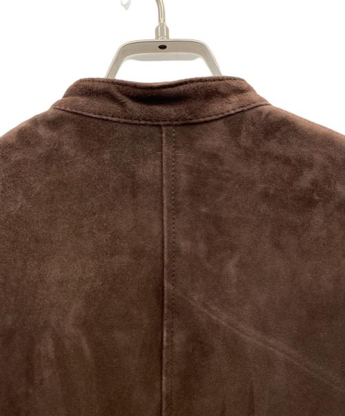 nano・universe（ナノ・ユニバース）nano・universe (ナノ・ユニバース) ラムレザーシングルジャケット ブラウン サイズ:36の古着・服飾アイテム