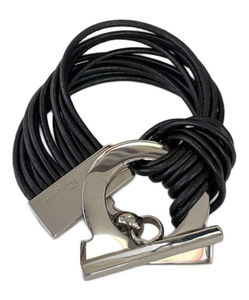 Salvatore Ferragamo（サルヴァトーレ フェラガモ）Salvatore Ferragamo (サルヴァトーレ フェラガモ) ブレスレット ガンチーニ ブラック×シルバーの古着・服飾アイテム