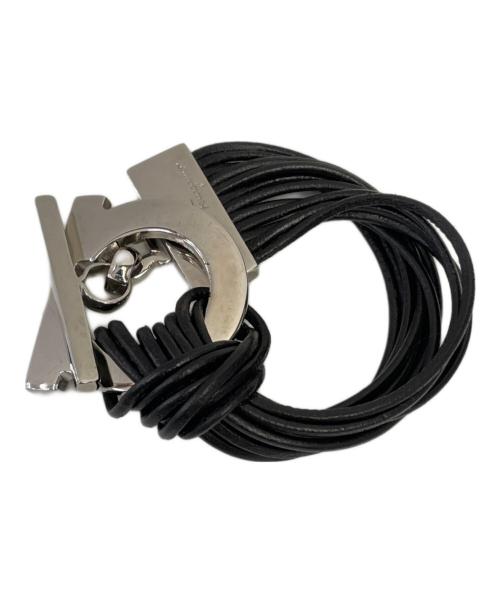 Salvatore Ferragamo（サルヴァトーレ フェラガモ）Salvatore Ferragamo (サルヴァトーレ フェラガモ) ブレスレット ガンチーニ ブラック×シルバーの古着・服飾アイテム