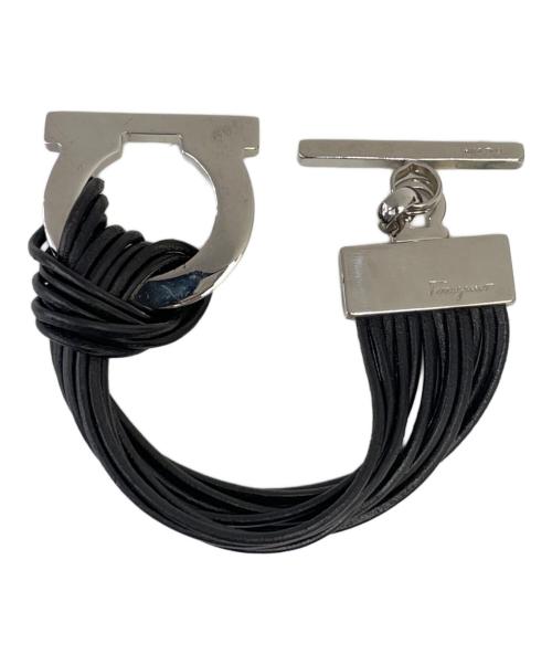 Salvatore Ferragamo（サルヴァトーレ フェラガモ）Salvatore Ferragamo (サルヴァトーレ フェラガモ) ブレスレット ガンチーニ ブラック×シルバーの古着・服飾アイテム