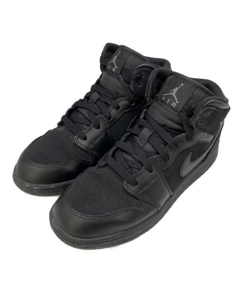NIKE（ナイキ）NIKE (ナイキ) AIR JORDAN 1 MID (GS)(エア ジョーダン 1 ミッド GS) ブラック サイズ:24の古着・服飾アイテム