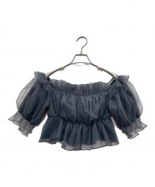 Snidel（スナイデル）の古着「オフショルダーブラウス」｜ネイビー