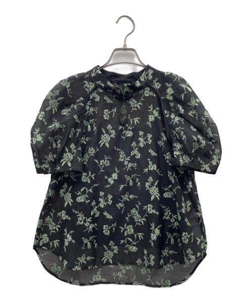 Lily Brown（リリーブラウン）Lily Brown (リリーブラウン) ボタニカルエンブロイダリーチャイナブラウス ブラック サイズ:oneの古着・服飾アイテム