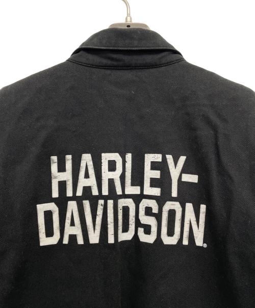 HARLEY-DAVIDSON（ハーレーダビッドソン）HARLEY-DAVIDSON (ハーレーダビッドソン) JACKET-WINGED LOGO,CASUAL,TXT(ロゴ スリムフィット カジュアル ジャケット) ブラック サイズ:Mの古着・服飾アイテム