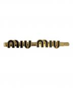 MIU MIUミュウミュウ）の古着「エナメルメタル ヘアクリップ」｜ブラック×ゴールド