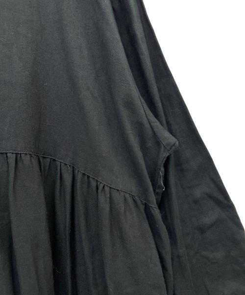 ichi（イチ）ichi (イチ) コットンリネンロングワンピース ギャザー ブラック サイズ:Mの古着・服飾アイテム