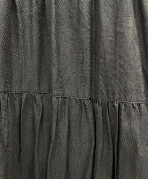 ichi（イチ）ichi (イチ) コットンリネンロングワンピース ギャザー ブラック サイズ:Mの古着・服飾アイテム