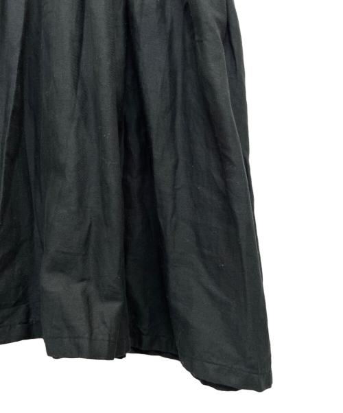 ichi（イチ）ichi (イチ) コットンリネンロングワンピース ギャザー ブラック サイズ:Mの古着・服飾アイテム