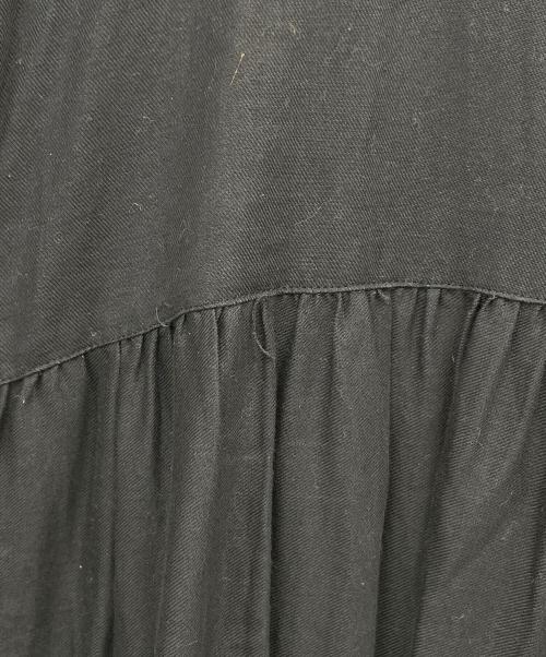 ichi（イチ）ichi (イチ) コットンリネンロングワンピース ギャザー ブラック サイズ:Mの古着・服飾アイテム