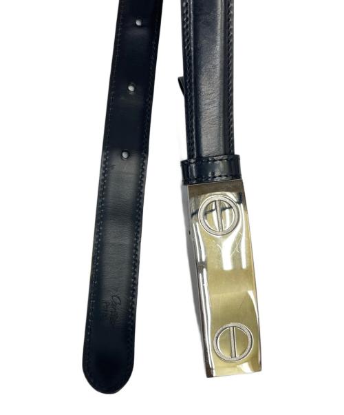 Cartier（カルティエ）Cartier (カルティエ) レザーベルト ブラック×シルバーの古着・服飾アイテム