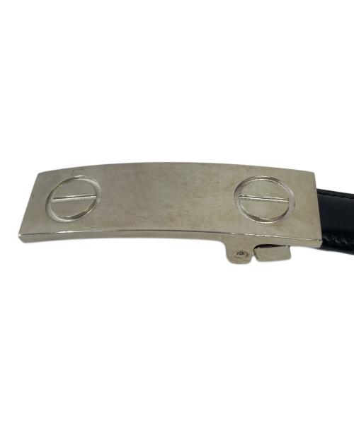 Cartier（カルティエ）Cartier (カルティエ) レザーベルト ブラック×シルバーの古着・服飾アイテム