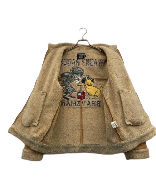 Wacky Races（ワッキーレース）Wacky Races (ワッキーレース) THE BRAVEMAN (ザ ブレイブマン) ムートンジャケット ブラウン サイズ:Ｍの古着・服飾アイテム