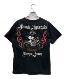 PEANUTS×FLAGSTAFF（ピーナッツ×フラグスタッフ）の古着「半袖カットソー」｜ブラック