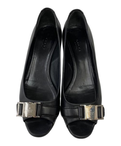 GUCCI（グッチ）GUCCI (グッチ) オープントゥーパンプス ブラック サイズ:37の古着・服飾アイテム