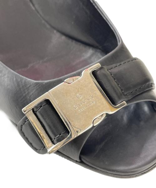GUCCI（グッチ）GUCCI (グッチ) オープントゥーパンプス ブラック サイズ:37の古着・服飾アイテム