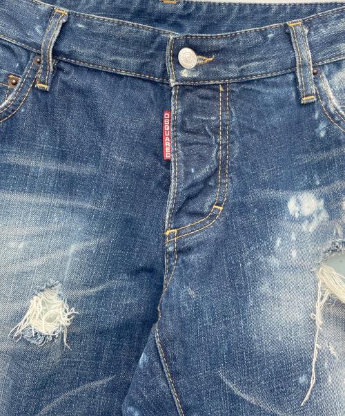 DSQUARED2（ディースクエアード）DSQUARED2 (ディースクエアード) ダメージ加工デニムパンツ インディゴ サイズ:52の古着・服飾アイテム