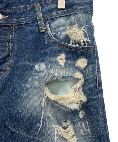 DSQUARED2（ディースクエアード）DSQUARED2 (ディースクエアード) ダメージ加工デニムパンツ インディゴ サイズ:52の古着・服飾アイテム