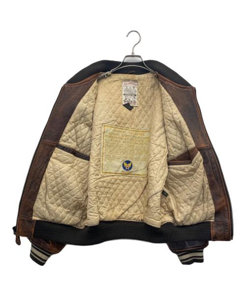 AVIREX（アヴィレックス）AVIREX (アヴィレックス) レザージャケット AMERICAN CLASSICS ブラウン サイズ:XSの古着・服飾アイテム