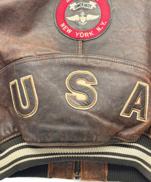AVIREX（アヴィレックス）AVIREX (アヴィレックス) レザージャケット AMERICAN CLASSICS ブラウン サイズ:XSの古着・服飾アイテム