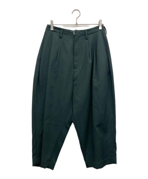 Dulcamara（ドゥルカマラ）Dulcamara (ドゥルカマラ) タックパンツ グリーンの古着・服飾アイテム