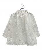 nest Robeネストローブ）の古着「コットンリネンドロストリボンスモック」｜ホワイト