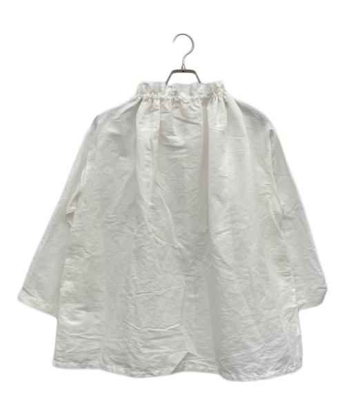 nest Robe（ネストローブ）nest Robe (ネストローブ) コットンリネンドロストリボンスモック ホワイト サイズ:Fの古着・服飾アイテム