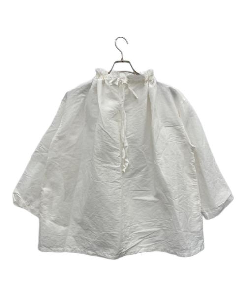 nest Robe（ネストローブ）nest Robe (ネストローブ) コットンリネンドロストリボンスモック ホワイト サイズ:Fの古着・服飾アイテム