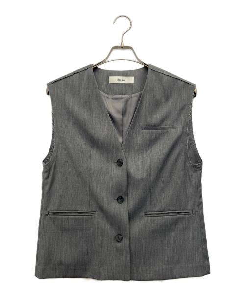 anuke（アンヌーク）anuke (アンヌーク) Cutoff Twill Vest（カットオフツイルベスト） グレー サイズ:38の古着・服飾アイテム