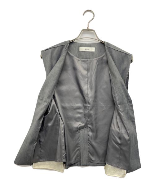 anuke（アンヌーク）anuke (アンヌーク) Cutoff Twill Vest（カットオフツイルベスト） グレー サイズ:38の古着・服飾アイテム