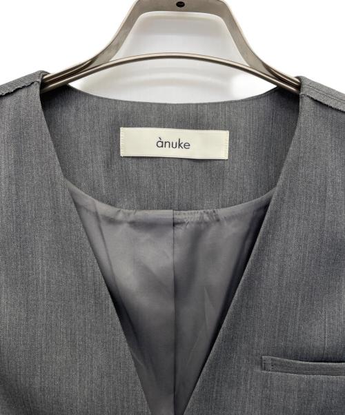 anuke（アンヌーク）anuke (アンヌーク) Cutoff Twill Vest（カットオフツイルベスト） グレー サイズ:38の古着・服飾アイテム