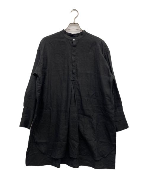 かぐれ（カグレ）かぐれ (カグレ) リネンチュニックシャツ ブラック サイズ:Fの古着・服飾アイテム