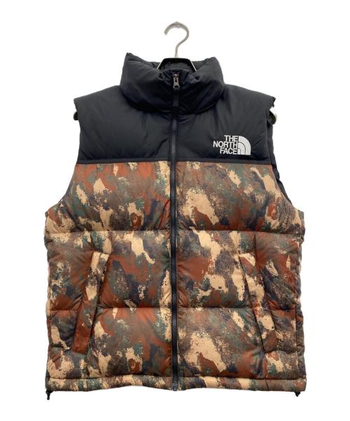 THE NORTH FACE（ザ ノース フェイス）THE NORTH FACE (ザ ノース フェイス) ノベルティーヌプシベスト ブラック×グリーン×ブラウン サイズ:Sの古着・服飾アイテム