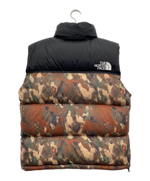 THE NORTH FACE（ザ ノース フェイス）THE NORTH FACE (ザ ノース フェイス) ノベルティーヌプシベスト ブラック×グリーン×ブラウン サイズ:Sの古着・服飾アイテム