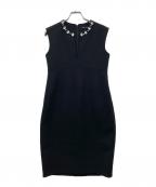 YOKO CHANヨーコチャン）の古着「ビジューノースリーブワンピース」｜ブラック