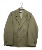 MAISON SPECIALメゾンスペシャル）の古着「2Way Stretch Kersey Prime-Over Double Tailored Jacket（テーラードジャケット）」｜オリーブ