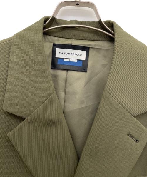MAISON SPECIAL（メゾンスペシャル）MAISON SPECIAL (メゾンスペシャル) 2Way Stretch Kersey Prime-Over Double Tailored Jacket（テーラードジャケット） オリーブ サイズ:02の古着・服飾アイテム