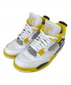 NIKEナイキ）の古着「Women's Air Jordan 4 Retro（ウィメンズ エア ジョーダン 4 レトロ）」｜ホワイト×イエロー