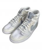 NIKEナイキ）の古着「WMNS AIR JORDAN 1 MM HIGH PURE PLATINUM（ウィメンズ エアジョーダン 1 MM ハイ ピュア プラチナム）」｜グレー×ホワイト