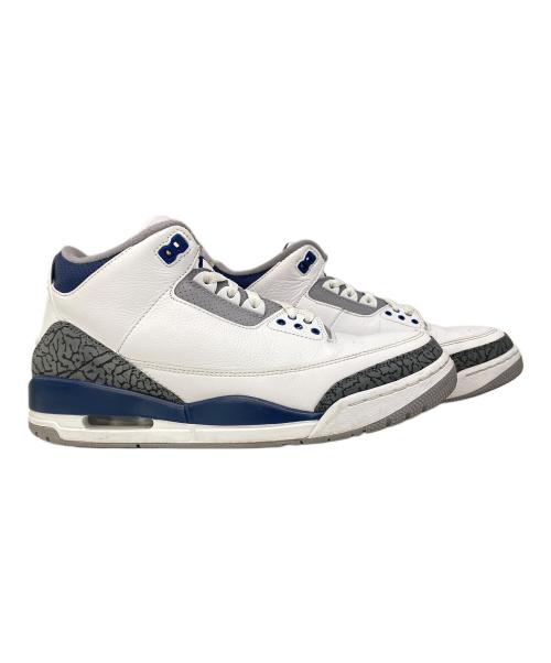 NIKE（ナイキ）NIKE (ナイキ) AIR JORDAN3 RETORO ホワイト×ブルー サイズ:28㎝の古着・服飾アイテム