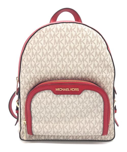 MICHAEL KORS（マイケル・コース）MICHAEL KORS (マイケル・コース) リュック レッド×ホワイトの古着・服飾アイテム