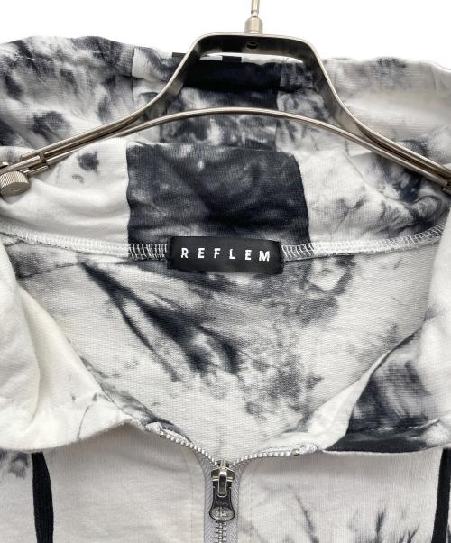 REFLEM（レフレム）REFLEM (レフレム) Dリングロゴテープ半袖ZIPパーカー ホワイト×ブラック サイズ:Fの古着・服飾アイテム