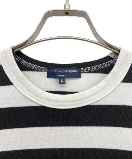 COMME des GARCONS HOMME（コムデギャルソン オム）COMME des GARCONS HOMME (コムデギャルソン オム) ロングカットソー ブラック×ホワイト サイズ:Ｌの古着・服飾アイテム