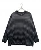 Snow peakスノーピーク）の古着「Heavy Cotton Border LS T-Shirt（ヘビーコットンボーダーTシャツ）」｜ブラック×ネイビー