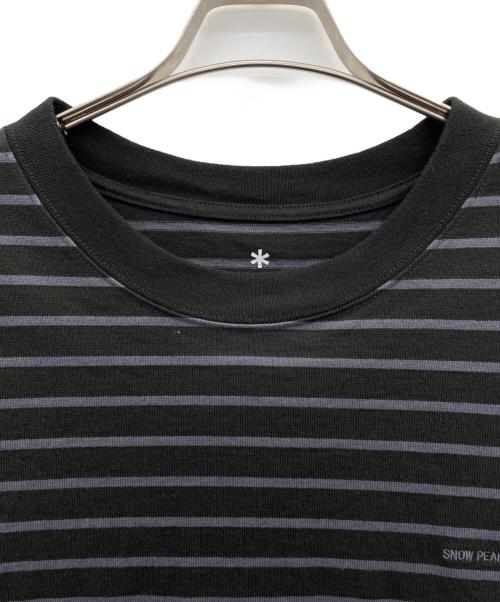 Snow peak（スノーピーク）snow peak (スノーピーク) Heavy Cotton Border LS T-Shirt（ヘビーコットンボーダーTシャツ） ブラック×ネイビー サイズ:XLの古着・服飾アイテム