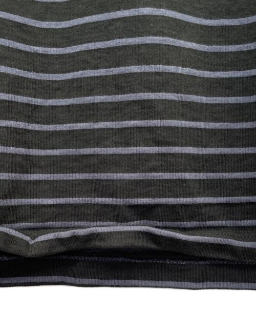 Snow peak（スノーピーク）snow peak (スノーピーク) Heavy Cotton Border LS T-Shirt（ヘビーコットンボーダーTシャツ） ブラック×ネイビー サイズ:XLの古着・服飾アイテム