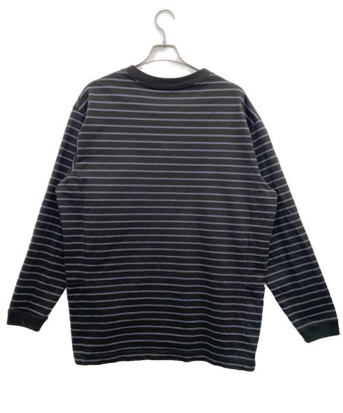 Snow peak（スノーピーク）snow peak (スノーピーク) Heavy Cotton Border LS T-Shirt（ヘビーコットンボーダーTシャツ） ブラック×ネイビー サイズ:XLの古着・服飾アイテム
