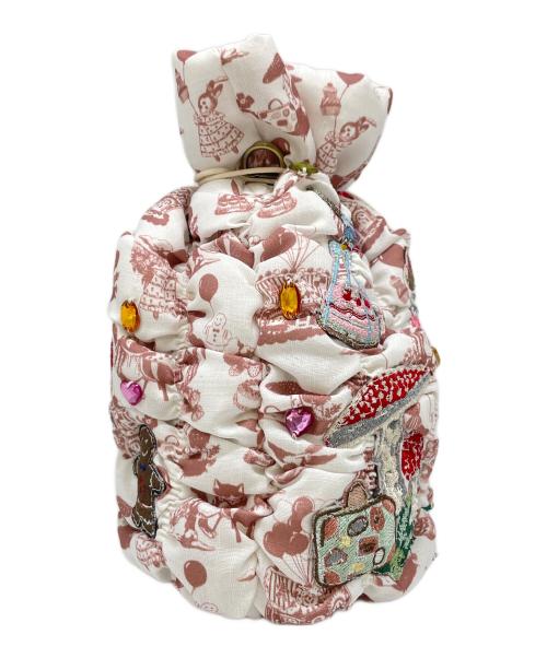 tamaoworld（タマオワールド）tamaoworld (タマオワールド) ２WAY巾着バッグ ホワイトの古着・服飾アイテム