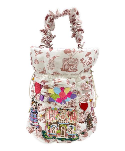 tamaoworld（タマオワールド）tamaoworld (タマオワールド) ２WAY巾着バッグ ホワイトの古着・服飾アイテム